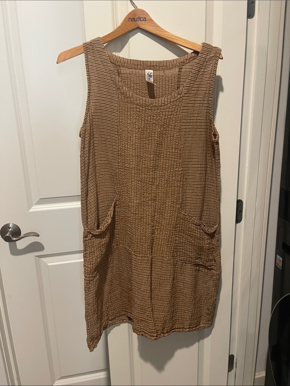 Brown Sleeveless Women’s cotton  Dress